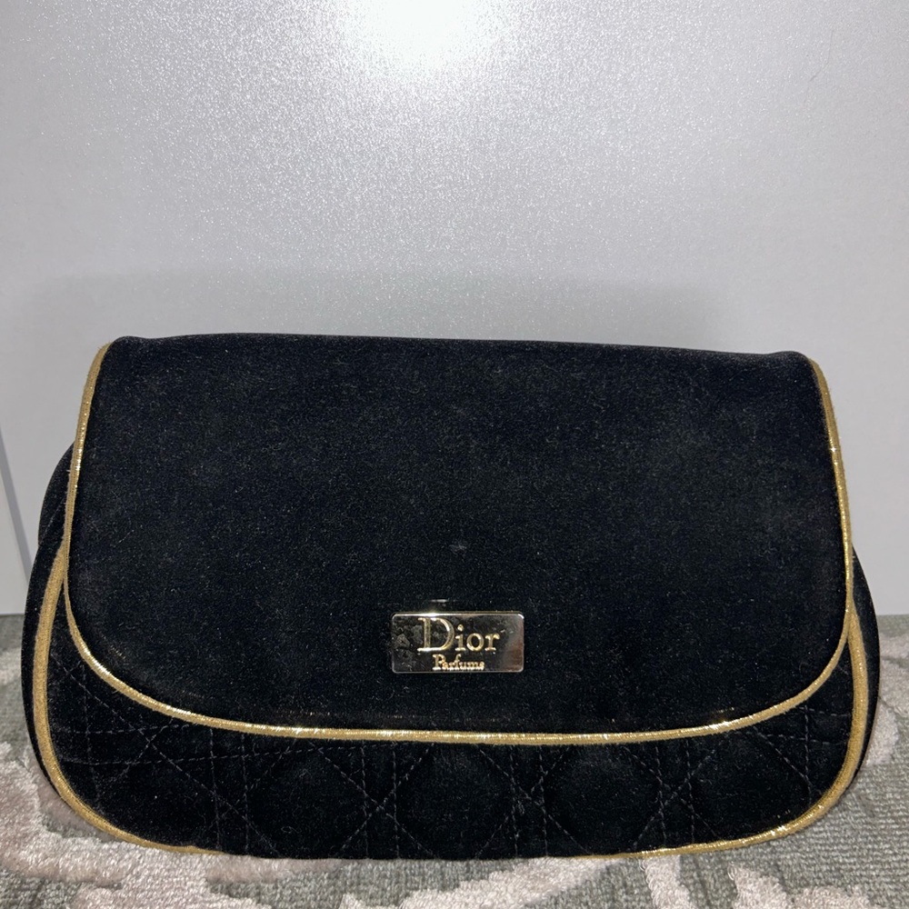 Dior Black and Gold Cosmetic Bag